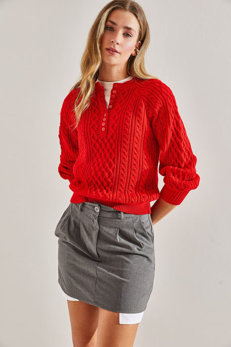 Strickpullover mit Knopfkragen - Image 6