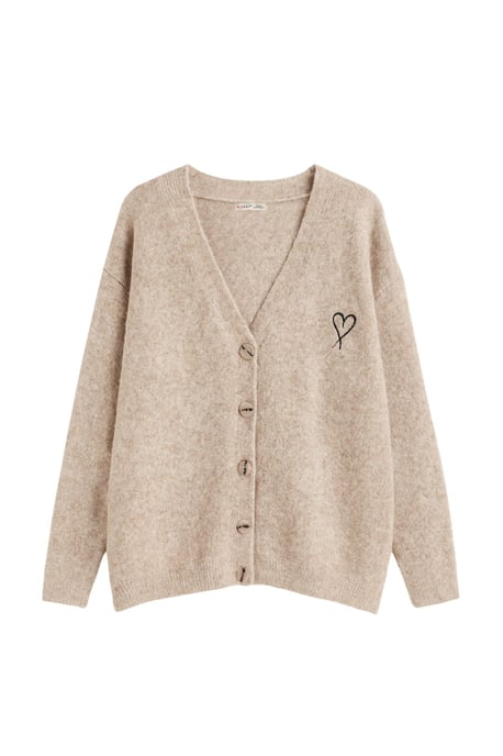 Übergroßer Strick-Cardigan mit Herzdetail - Image 1