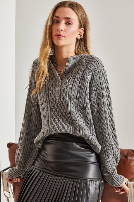 Strickpullover mit Knopfkragen - Image 4