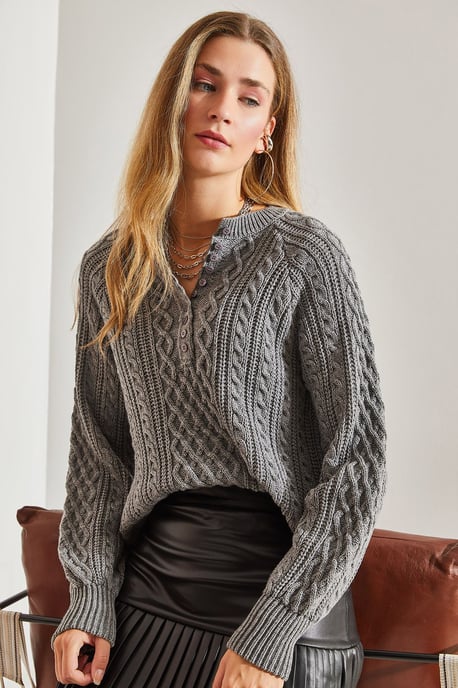 Strickpullover mit Knopfkragen - Image 5