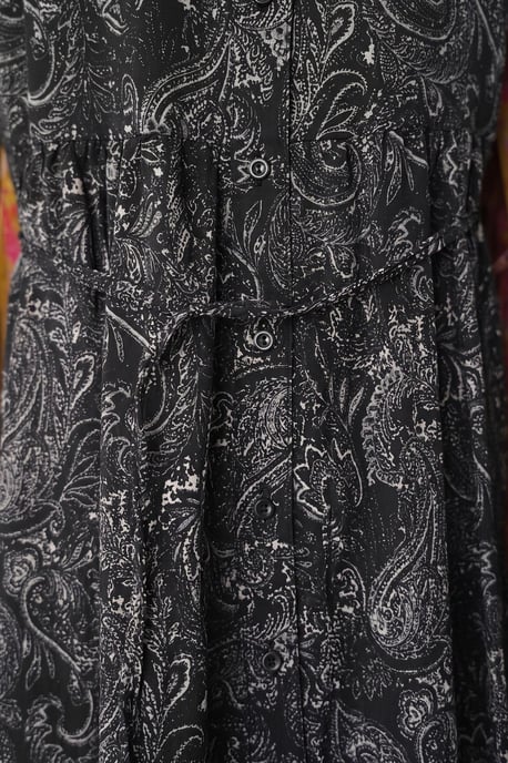 Knopf-Front Maxi-Kleid mit Taillenband - Image 2