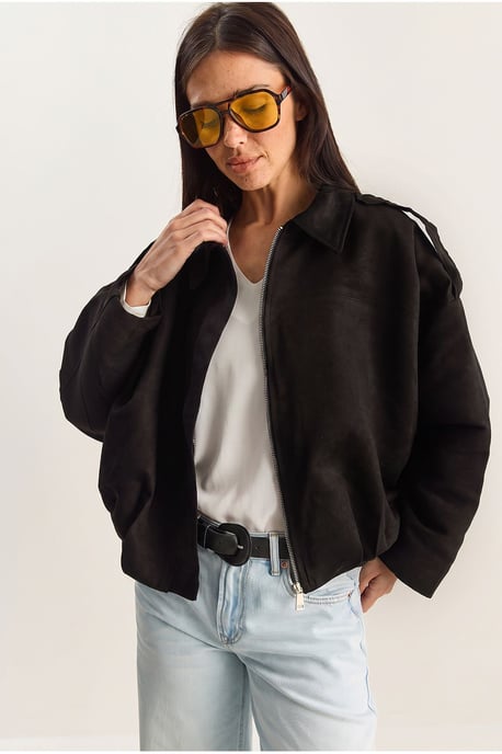 Übergroße Kunstsuede-Jacke - Image 1