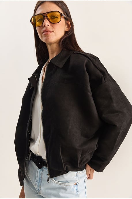Übergroße Kunstsuede-Jacke - Image 3