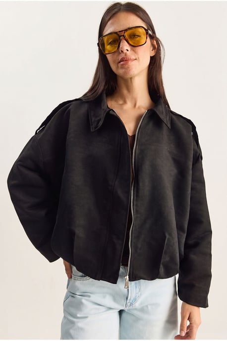 Übergroße Kunstsuede-Jacke - Image 4