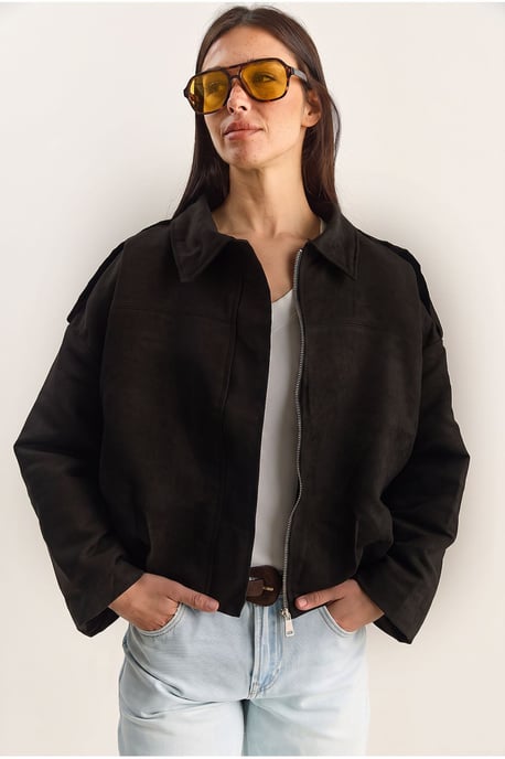 Übergroße Kunstsuede-Jacke - Image 5