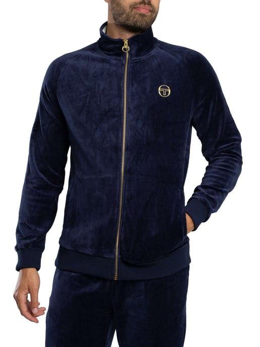 Sergio Tacchini Court Trainingsjacke Aus Velours, Blau - Image 1
