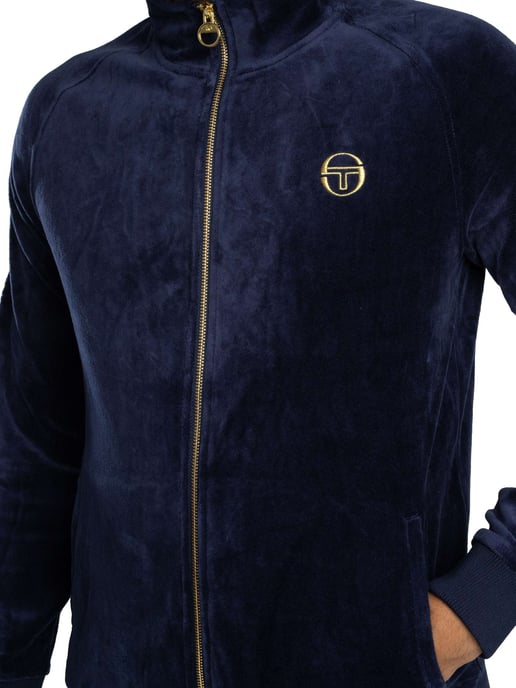 Sergio Tacchini Court Trainingsjacke Aus Velours, Blau - Image 4