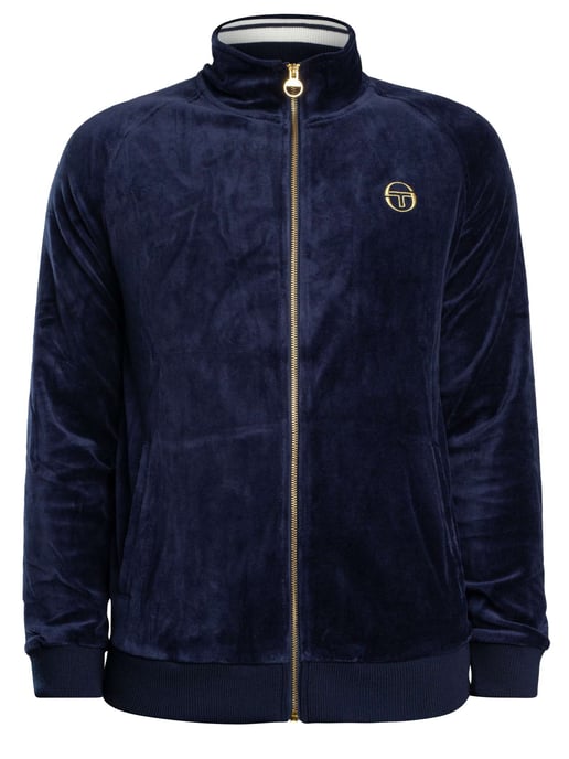 Sergio Tacchini Court Trainingsjacke Aus Velours, Blau - Image 5