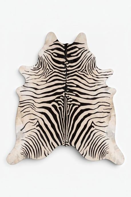 Natuurlijk rundleer, echt leer, zwart-wit zebraprint, koeienhuid vloerkleed - Zebra - Image 2