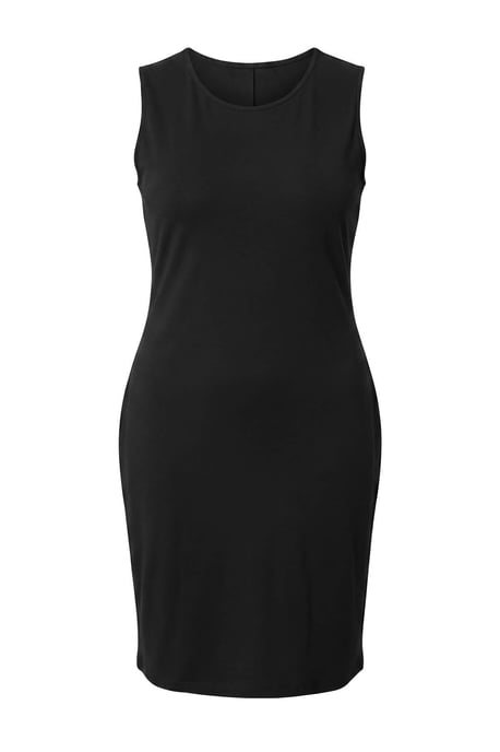 Trendyol Curve Damen Schwarz Einfarbig Midi Ärmellos Etui-Schnitt Große Größen Kleid - Image 4