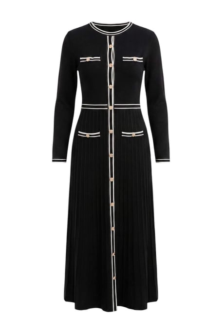 Trendyol Modest Damen Schwarz Colorblock Midi Lang A-Linie Modest Kleider - Image 4