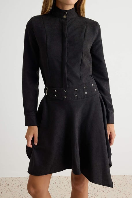 TRENDYOLMİLLA Damen Schwarz Einfarbig Midi Lang Blazerkleid Kleider - Image 2
