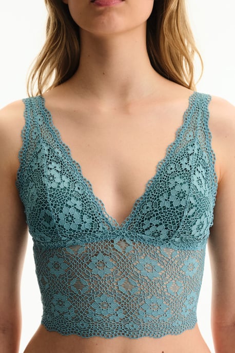 O Spitze Ethnisches Muster Abnehmbare gepolsterte Bralette - Image 2