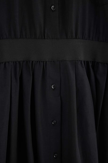 Trendyol Curve Damen Schwarz Einfarbig Kurz / Mini Lang Hemdblusenkleid Große Größen Kleid - Image 5