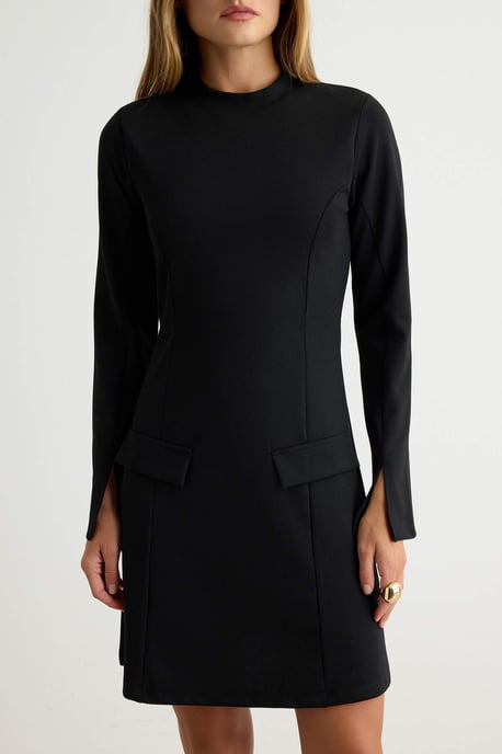 TRENDYOLMİLLA Damen Schwarz Einfarbig Kurz / Mini Lang A-Linie Kleider - Image 2