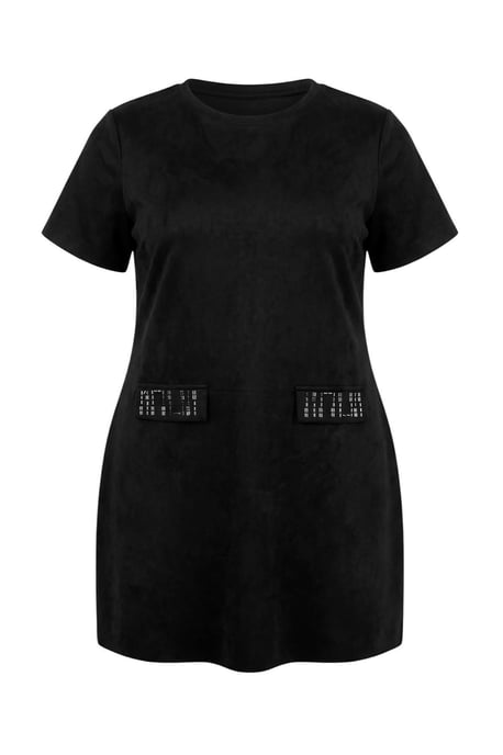 Trendyol Curve Damen Schwarz Einfarbig Kurz / Mini Kurz Etui-Schnitt Große Größen Kleid - Image 3