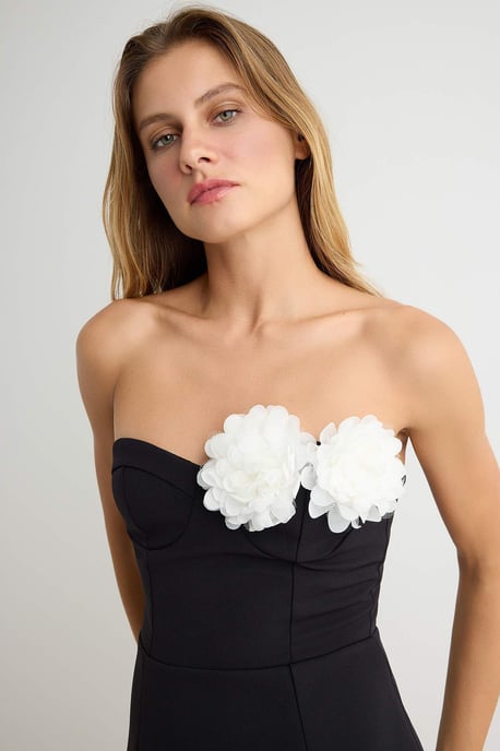 TRENDYOLMİLLA Damen Schwarz Einfarbig Kurz / Mini Ärmellos A-Linie Kleider - Image 3