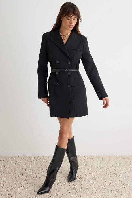 Trendyol TRENDYOLMİLLA Damen Einfarbig kurz/minikleid Blazerkleid - Schwarz - Image 4