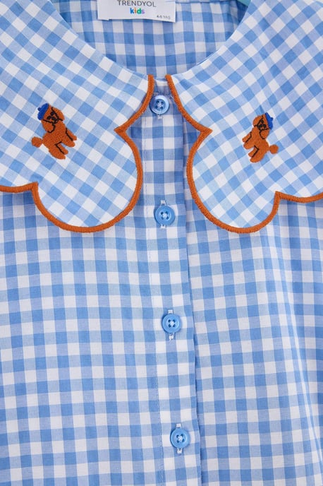 TRENDYOLKIDS Mädchen Blau Mit Grafikprint Lang, Regular Fit Hemden - Image 5