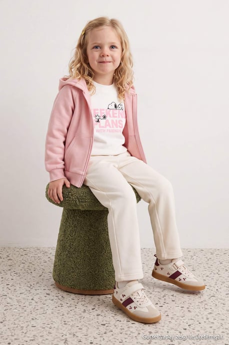 TRENDYOLKIDS Mädchen Rosa Einfarbig Lang, Regular Fit Sweatshirts - Image 2