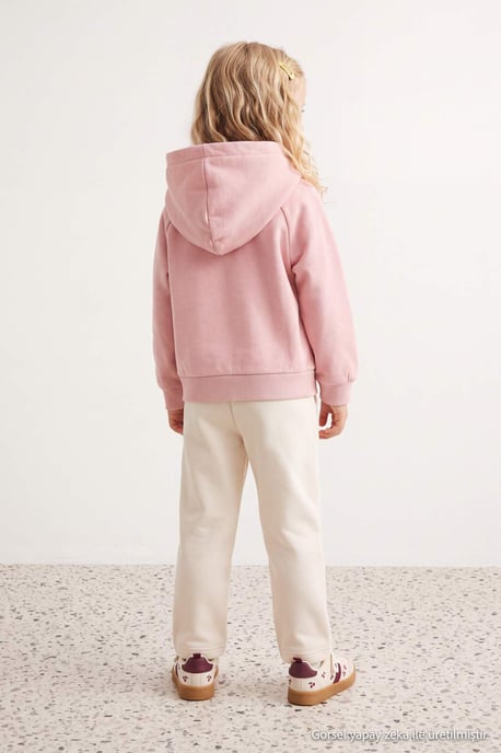 TRENDYOLKIDS Mädchen Rosa Einfarbig Lang, Regular Fit Sweatshirts - Image 4