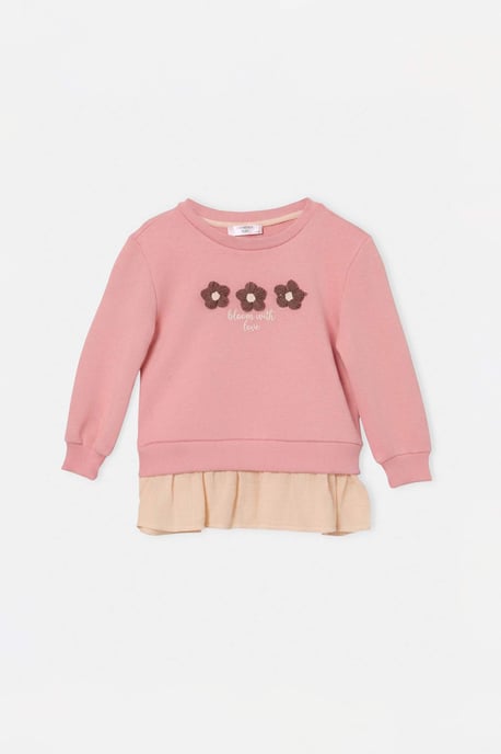 TRENDYOLKIDS Mädchen Rosa Mit Grafikprint Lang, Regular Fit Sweatshirts - Image 4