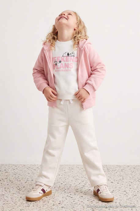 TRENDYOLKIDS Mädchen Rosa Einfarbig Lang, Regular Fit Sweatshirts - Image 6