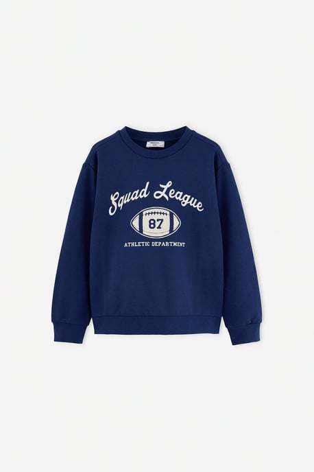 TRENDYOLKIDS Jungen Dunkelblau Einfarbig Lang, Regular Fit Sweatshirts - Image 4