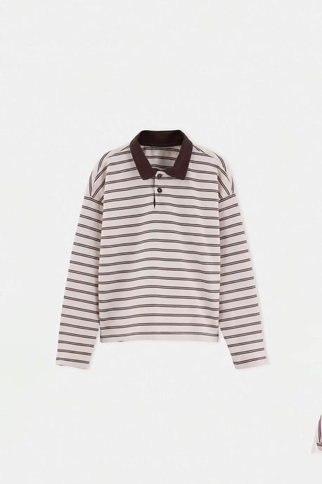 TRENDYOLKIDS Mädchen Braun Gestreift Lang, Regular Fit Sweatshirts - Image 4