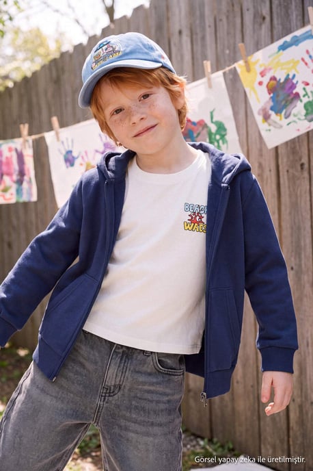 TRENDYOLKIDS Mädchen Dunkelblau Einfarbig Lang, Regular Fit Sweatshirts - Image 2