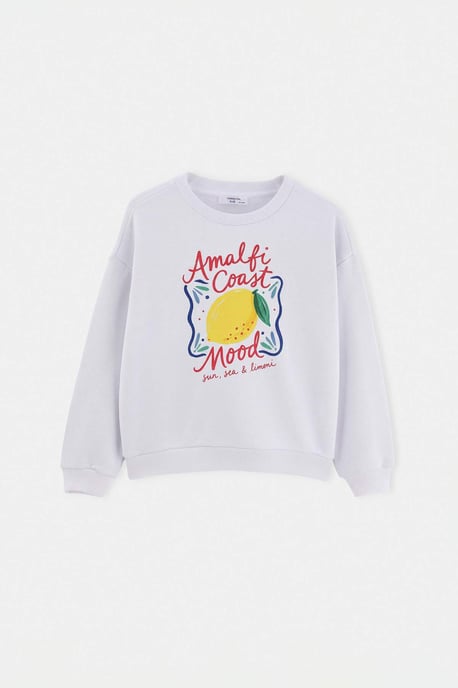 TRENDYOLKIDS Jungen Weiß Mit Grafikprint Lang, Oversize Sweatshirts - Image 1