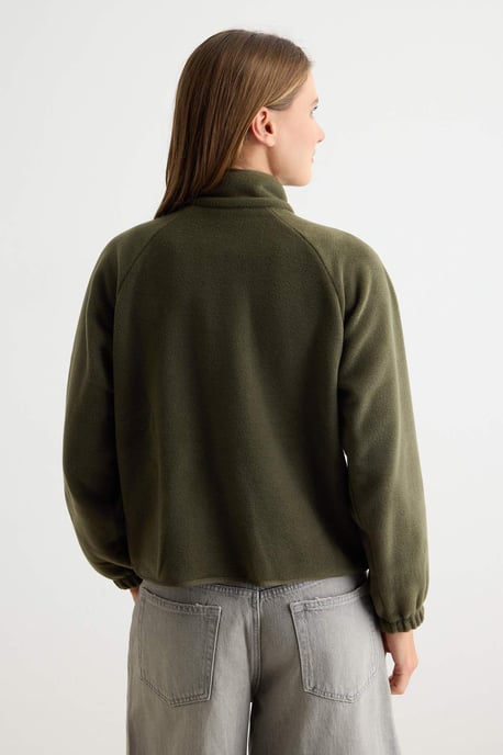 TRENDYOLMİLLA Damen Khaki Einfarbig Lang, Relaxed Fit Sweatshirts - Image 3