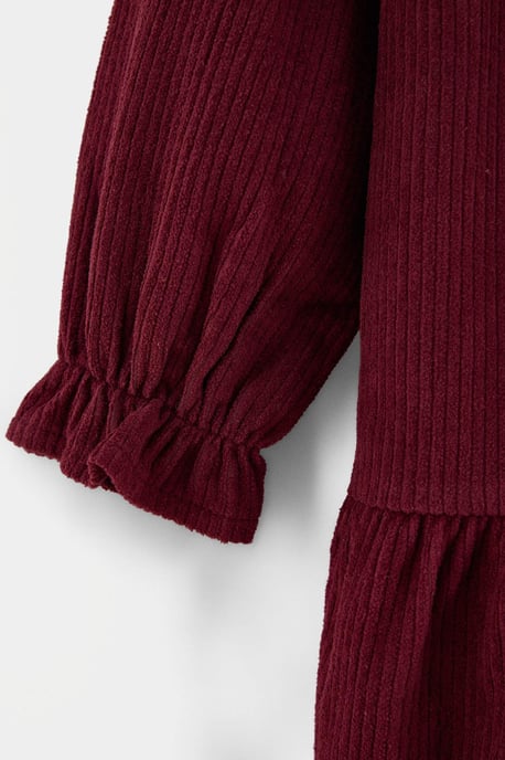 TRENDYOLKIDS Mädchen Bordeaux Einfarbig Midi Lang A-Linie Kleider - Image 4