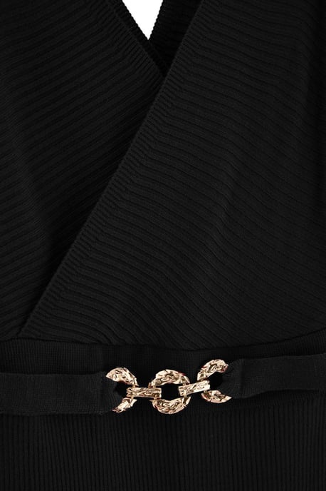 Trendyol Curve Damen Schwarz Einfarbig Maxi Lang Etui-Schnitt Große Größen Kleid - Image 5
