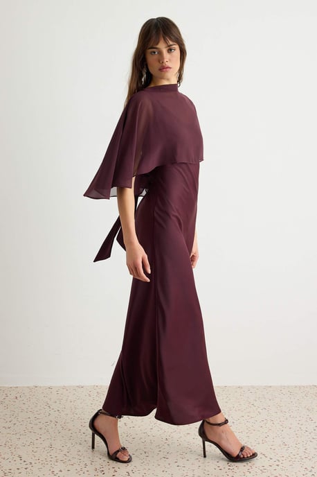 TRENDYOLMİLLA Damen Lila Einfarbig Maxi Ärmellos Meerjungfrau-Schnitt Kleider - Image 5