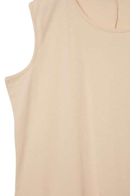 Trendyol Curve Einfarbiges Midi-Kleid, ärmellos, Etuiform und große Größen - Beige - Image 5