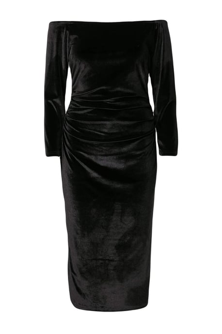 Trendyol Curve Damen Schwarz Einfarbig Maxi Lang Bodycon Große Größen Kleid - Image 4