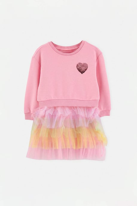 TRENDYOLKIDS Mädchen Rosa Mit Grafikprint Midi Lang A-Linie Kleider - Image 4