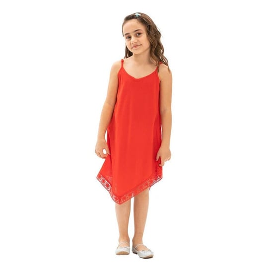 Çağla Şile Stoff Mädchen Sommerkleid Rot - Image 2