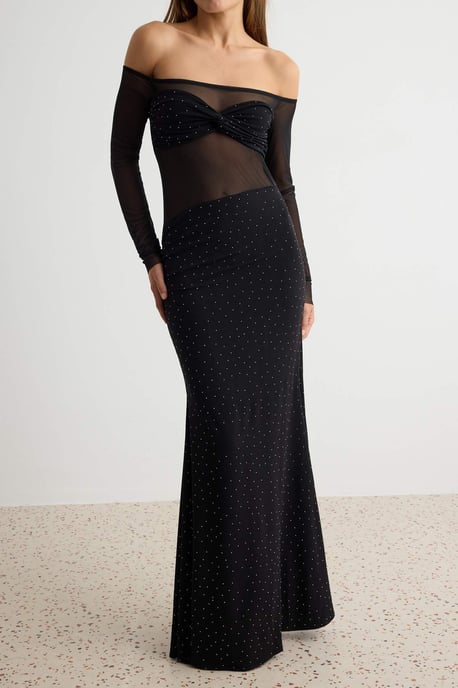 TRENDYOLMİLLA Damen Schwarz Einfarbig Maxi Lang Meerjungfrau-Schnitt Abend- Abschlussball- Kleid - Image 2
