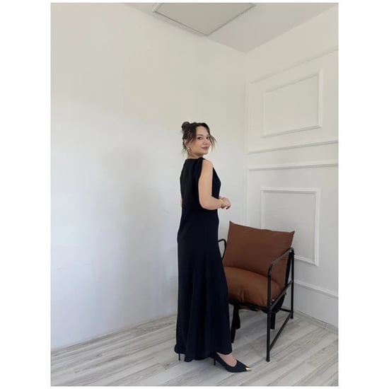 Damenkleid mit Schulterapplikation, Schwarz - Image 2