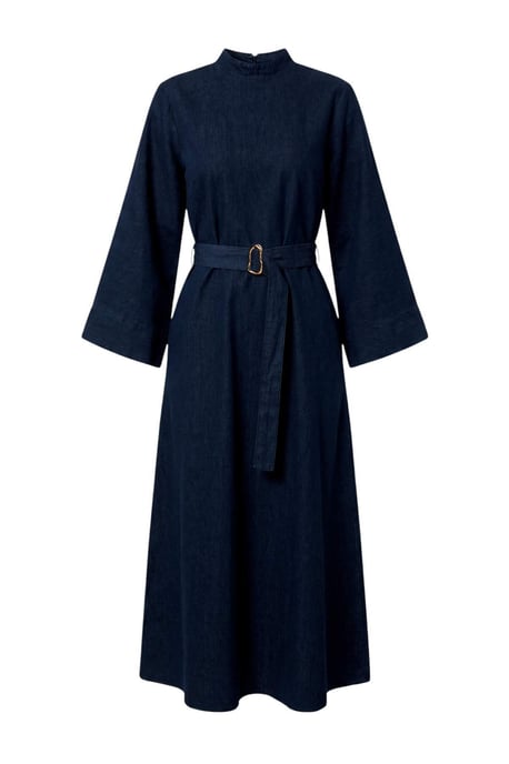 TRENDYOLMİLLA Damen Blau Einfarbig Maxi Lang A-Linie Kleider - Image 1