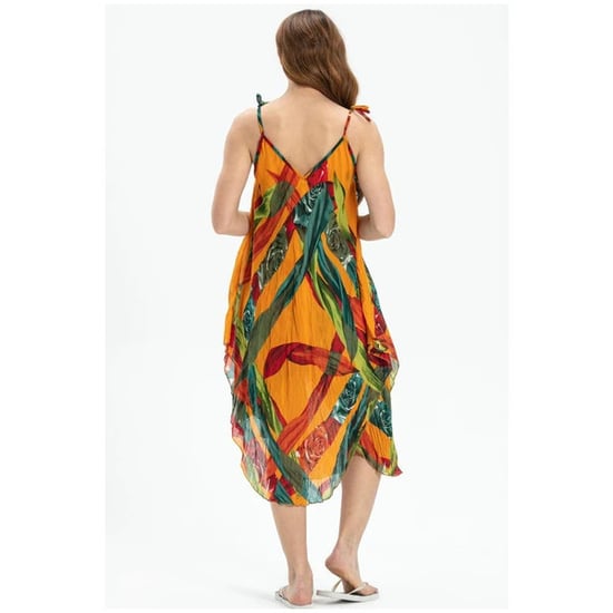 Trägerloses Voile-Sommerkleid „Aphrodite“ in Midi-Länge, Senfgelb - Image 4