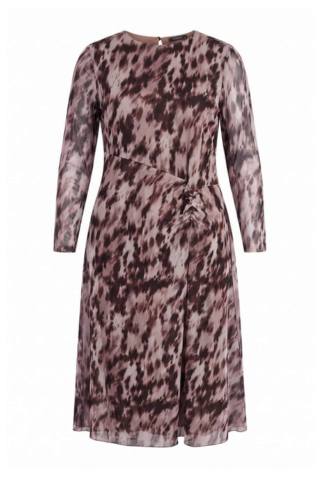 Trendyol Curve Damen Braun Mit Grafikprint Maxi Lang A-Linie Große Größen Kleid - Image 4