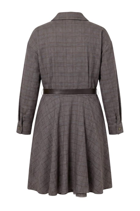 Trendyol Curve Damen Braun Kariert Kurz / Mini Lang A-Linie Große Größen Kleid - Image 4