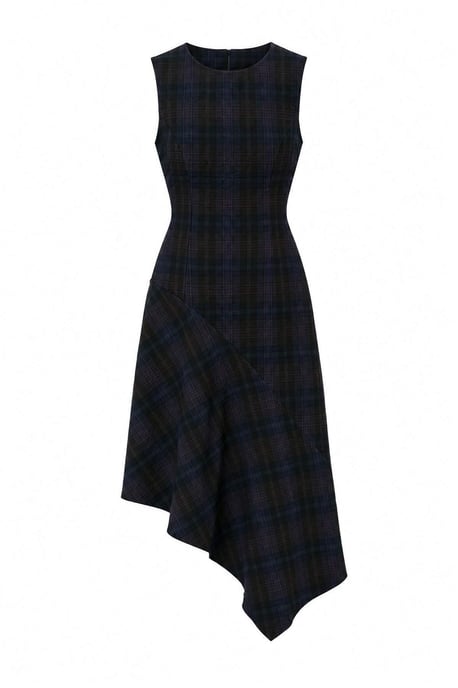 Trendyol Midi-Kleid in A-Linie mit Karomuster, kurz - Braun - Image 1