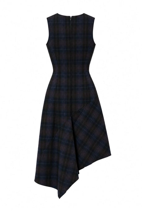Trendyol Midi-Kleid in A-Linie mit Karomuster, kurz - Braun - Image 3