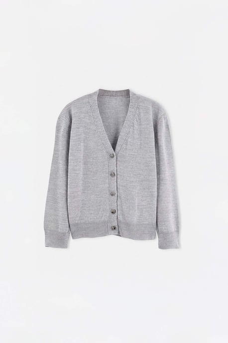 TRENDYOLKIDS Jungen Grau Einfarbig 3/4-Ärmel Regular Fit Cardigans - Image 4