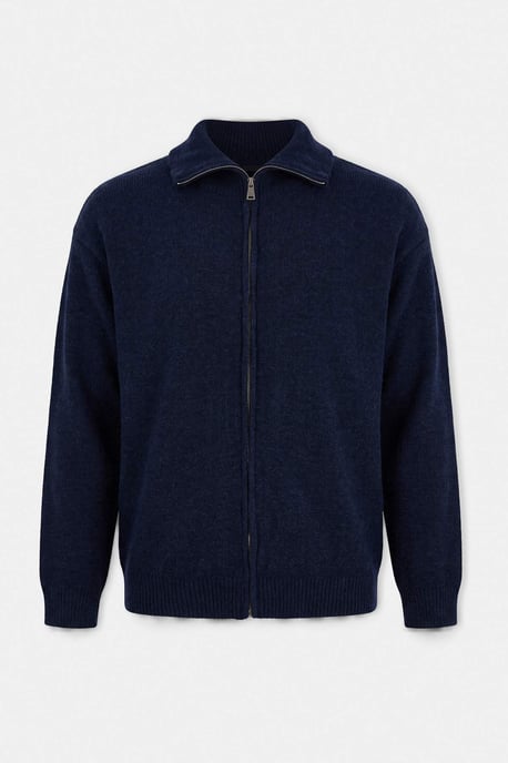 TRENDYOL MAN Herren Dunkelblau Einfarbig Lang, Oversize Cardigans - Image 3