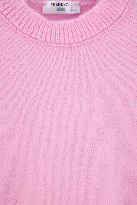 TRENDYOLKIDS Mädchen Rosa Einfarbig Lang, Regular Fit Pullover - Image 4